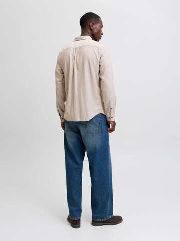 JACK & JONES Regular Fit Hemd 'JJECLASSIC' in Beige