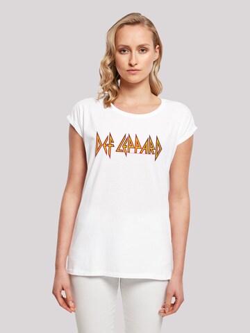T-shirt 'Def Leppard' F4NT4STIC en blanc : devant