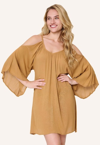 LingaDore - Vestido de praia em castanho: frente
