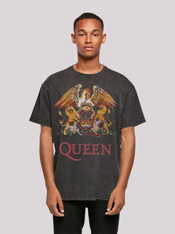 F4NT4STIC Shirt 'Queen Classic Crest' in Black: front