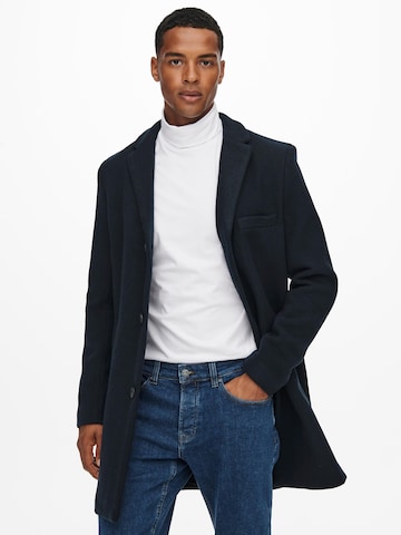 Manteau mi-saison 'Jaylon' Only & Sons en bleu