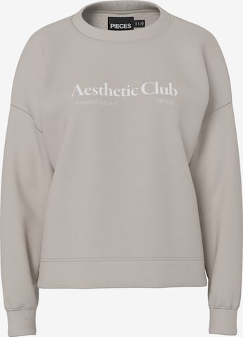 PIECES Sweatshirt 'PCRISSO' in Grey: front