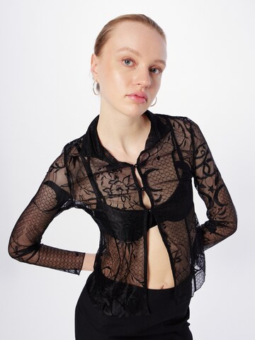 Nasty Gal Blouse in Black: front