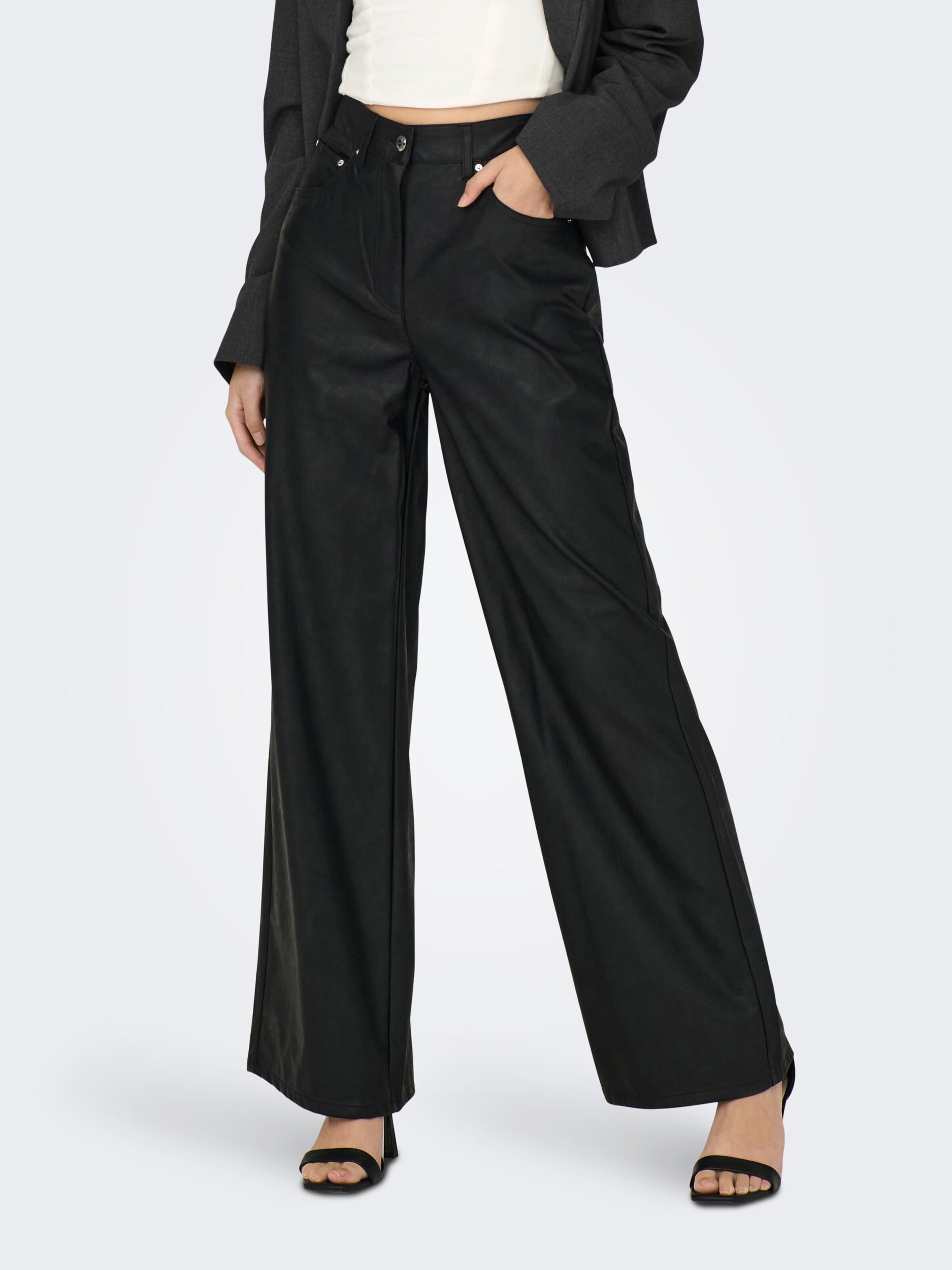 ONLY Wide leg Broek Hope Mady in Zwart ABOUT YOU
