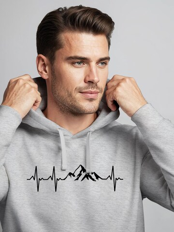 Neverless Sweatshirt 'Berg Herzschlag' in Grey