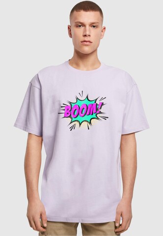 Maglietta 'Boom Comic' di Merchcode in lilla: frontale