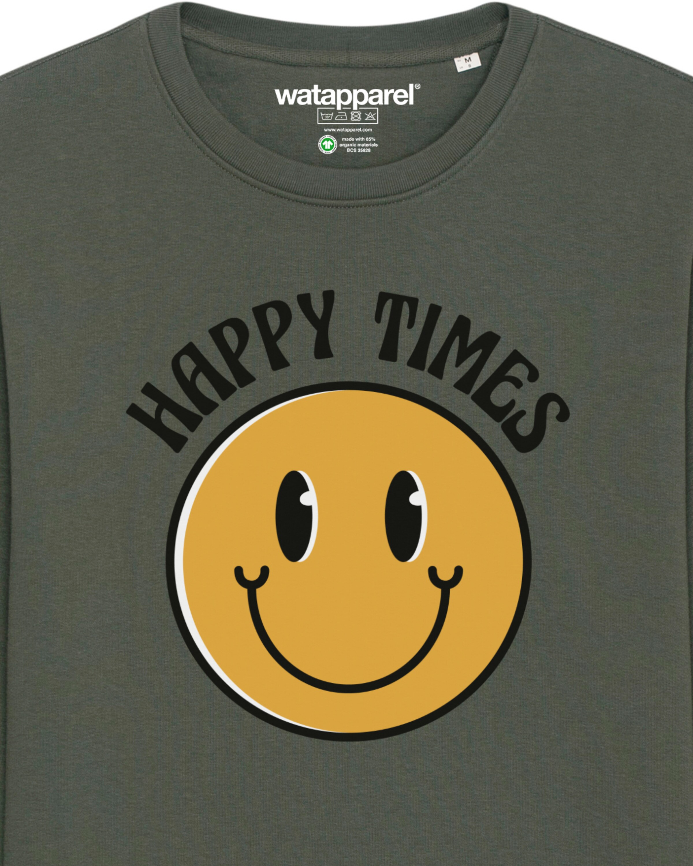 Felpa ' Happy times smiley emoji ' di Watapparel in verde