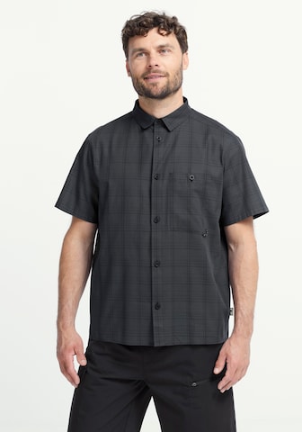 JACK WOLFSKIN Regular fit Athletic Button Up Shirt in Grey: front