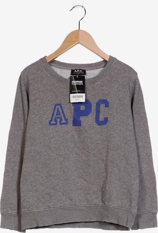 A.P.C. Sweatshirt & Zip-Up Hoodie in S in Grey: front