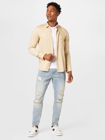 BURTON MENSWEAR LONDON Regular fit Overhemd 'Twin' in Beige