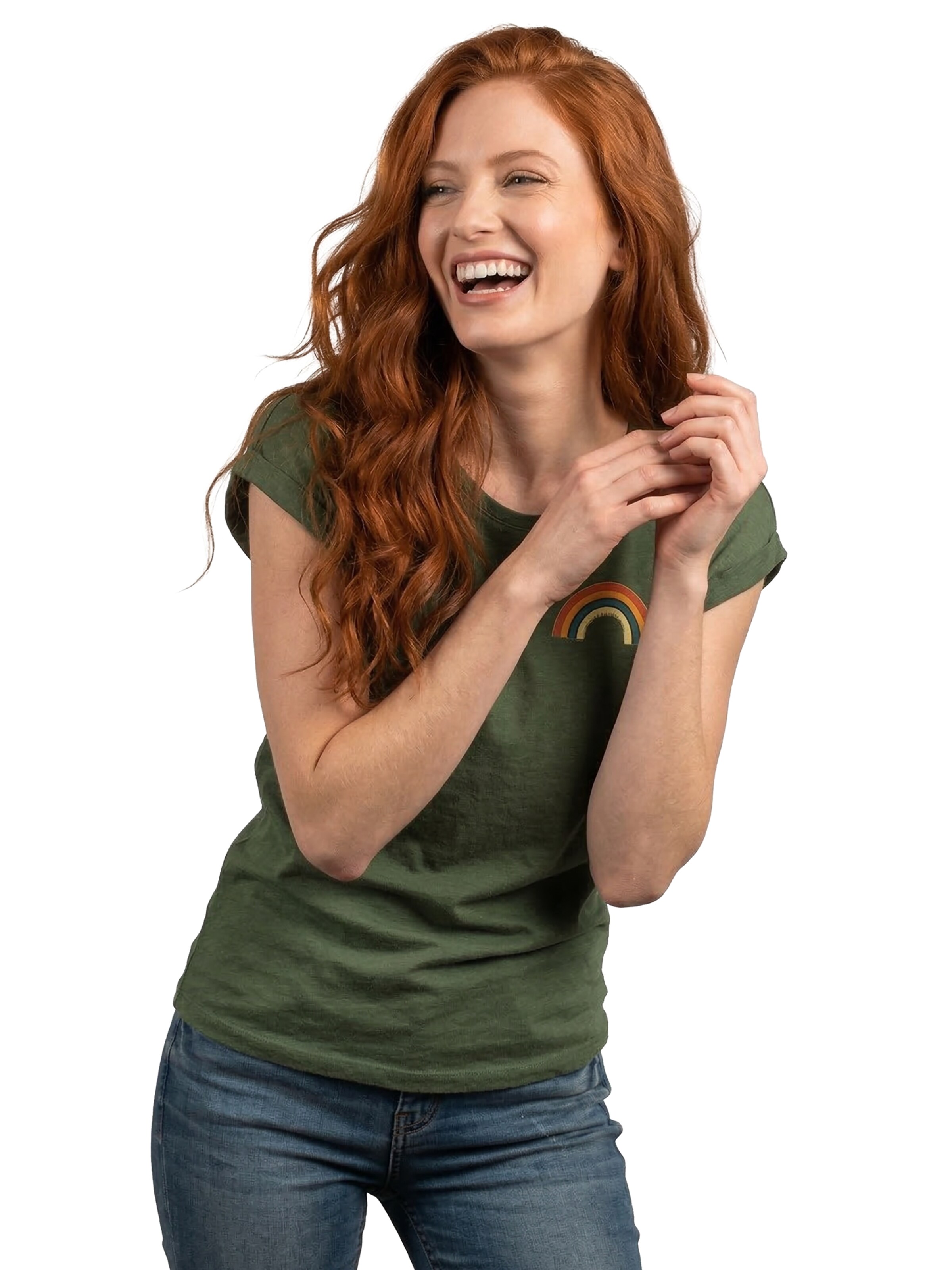 MAKAYA Shirt 'Rainbow' in Green