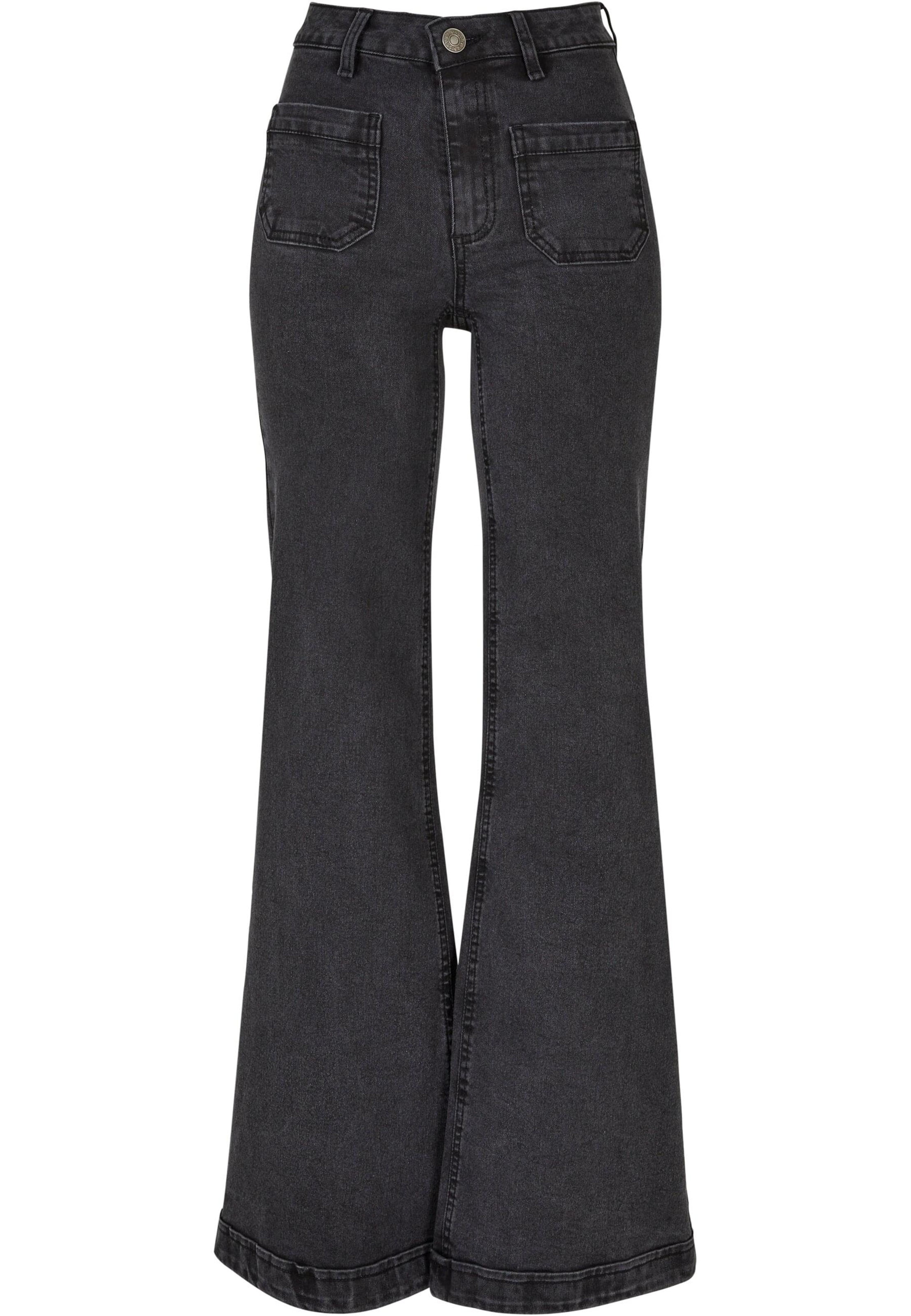 Urban Classics Bootcut Jeans in Zwart: voorkant