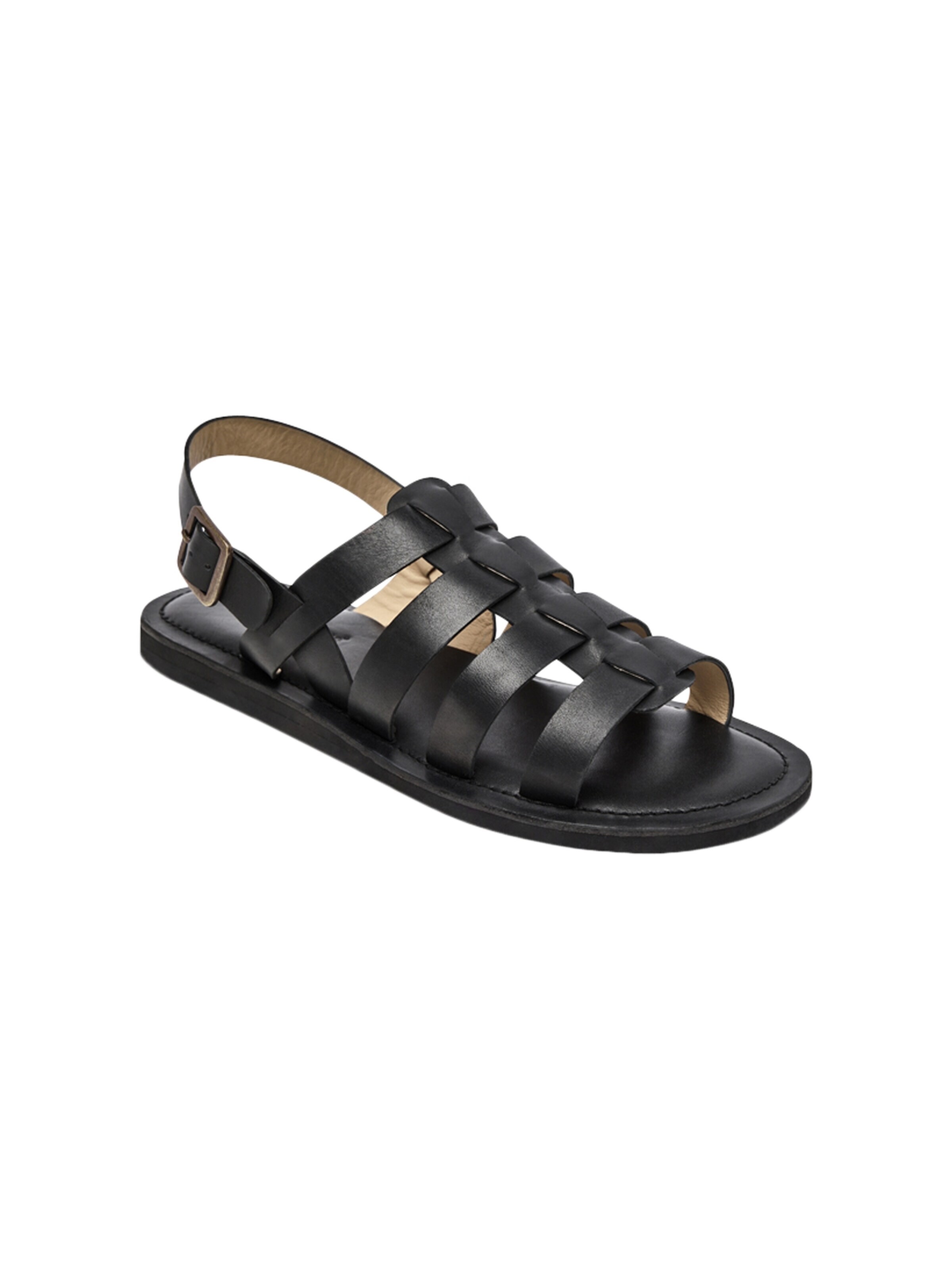 Les Tropéziennes - Sandalias 'Flache Ledersandalen von Enael' en negro