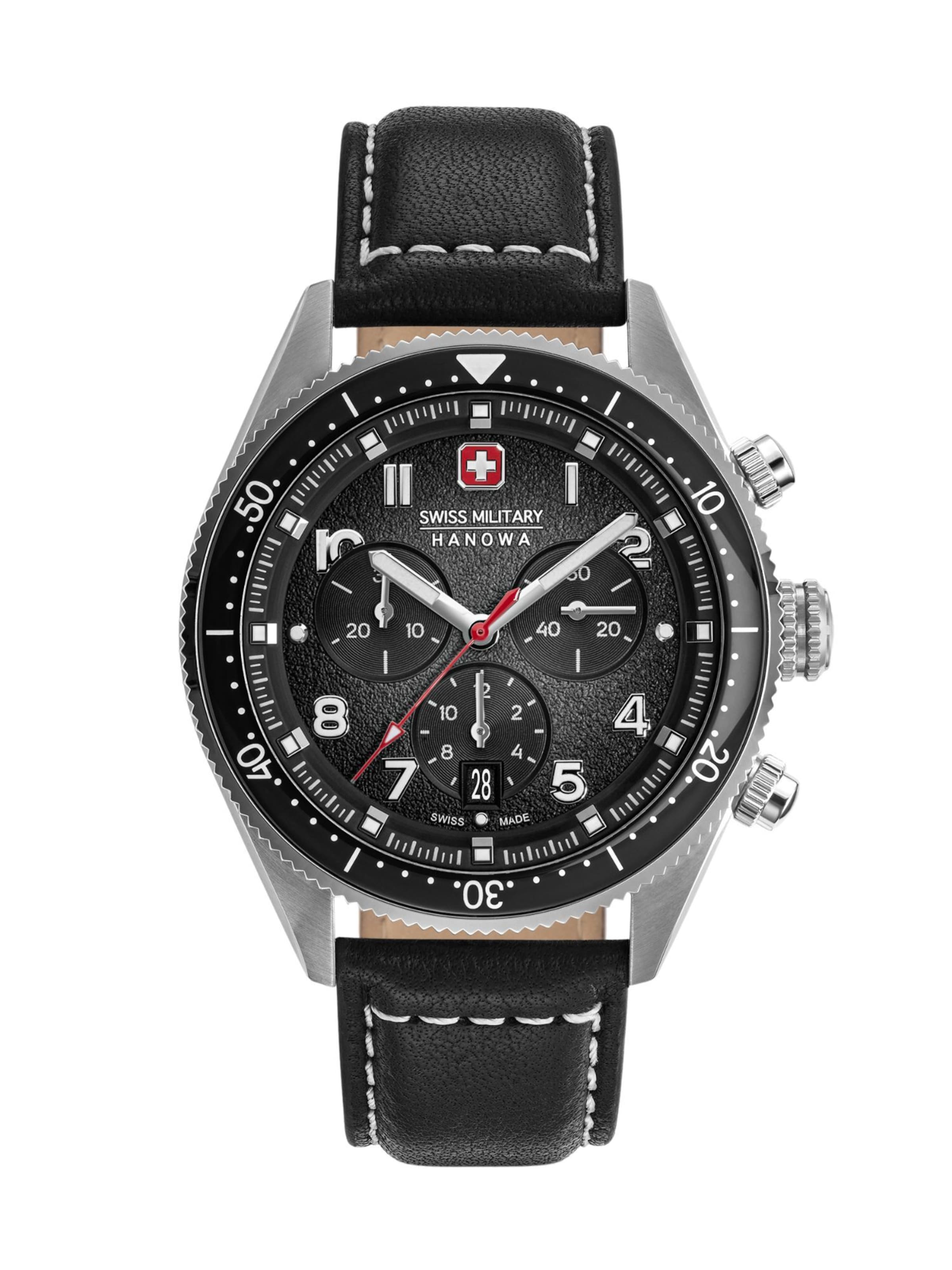 SWISS MILITARY HANOWA Analoguhr 'Greyhound Chrono' in Schwarz: Vorderseite