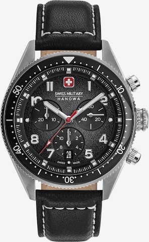 SWISS MILITARY HANOWA Analoog horloge 'Greyhound Chrono' in Zwart: voorkant