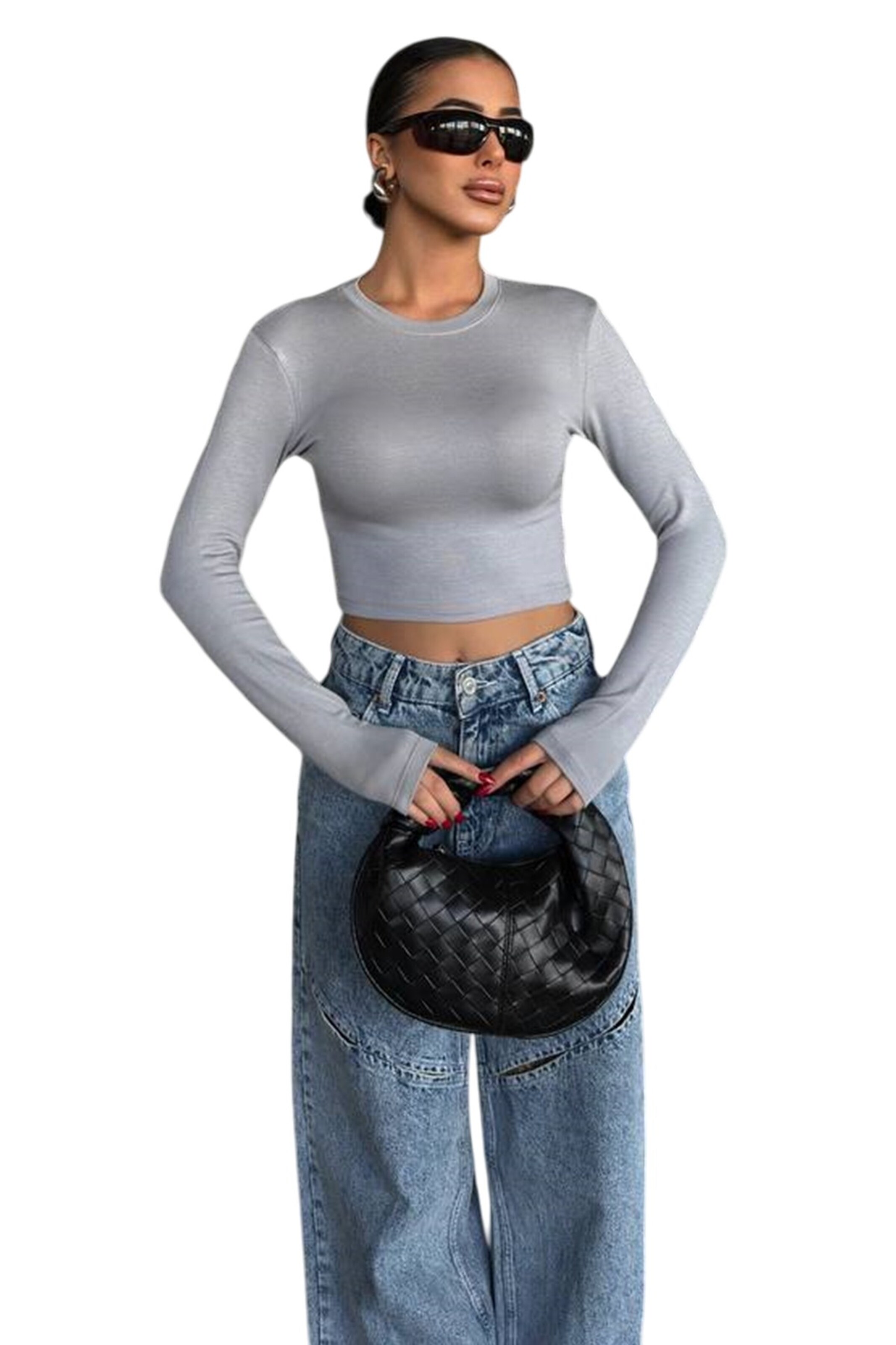 WOMAN VISION Shirt in Grijs: voorkant