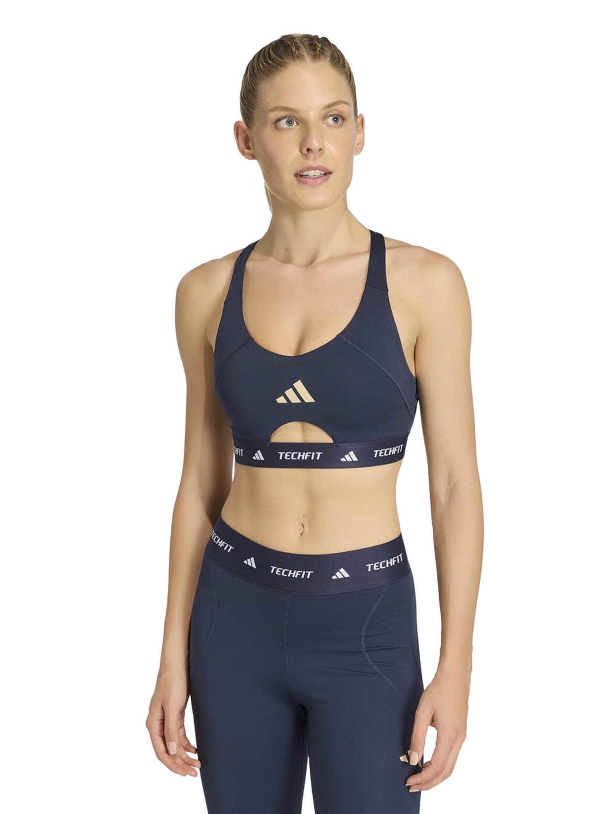 ADIDAS PERFORMANCE Bustier Sport-BH in Blau: Vorderseite