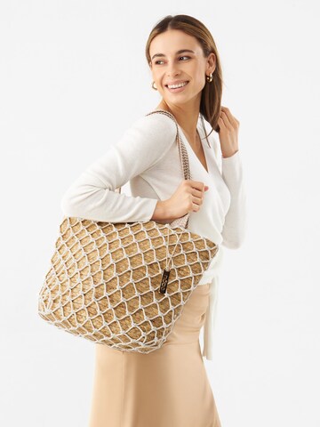 Sac de plage 'SAPPHIC' NOBO en beige : devant