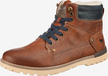 MUSTANG Lace-up boots in Brown: front