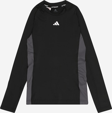 ADIDAS SPORTSWEAR - Camisa funcionais 'Techfit' em preto: frente