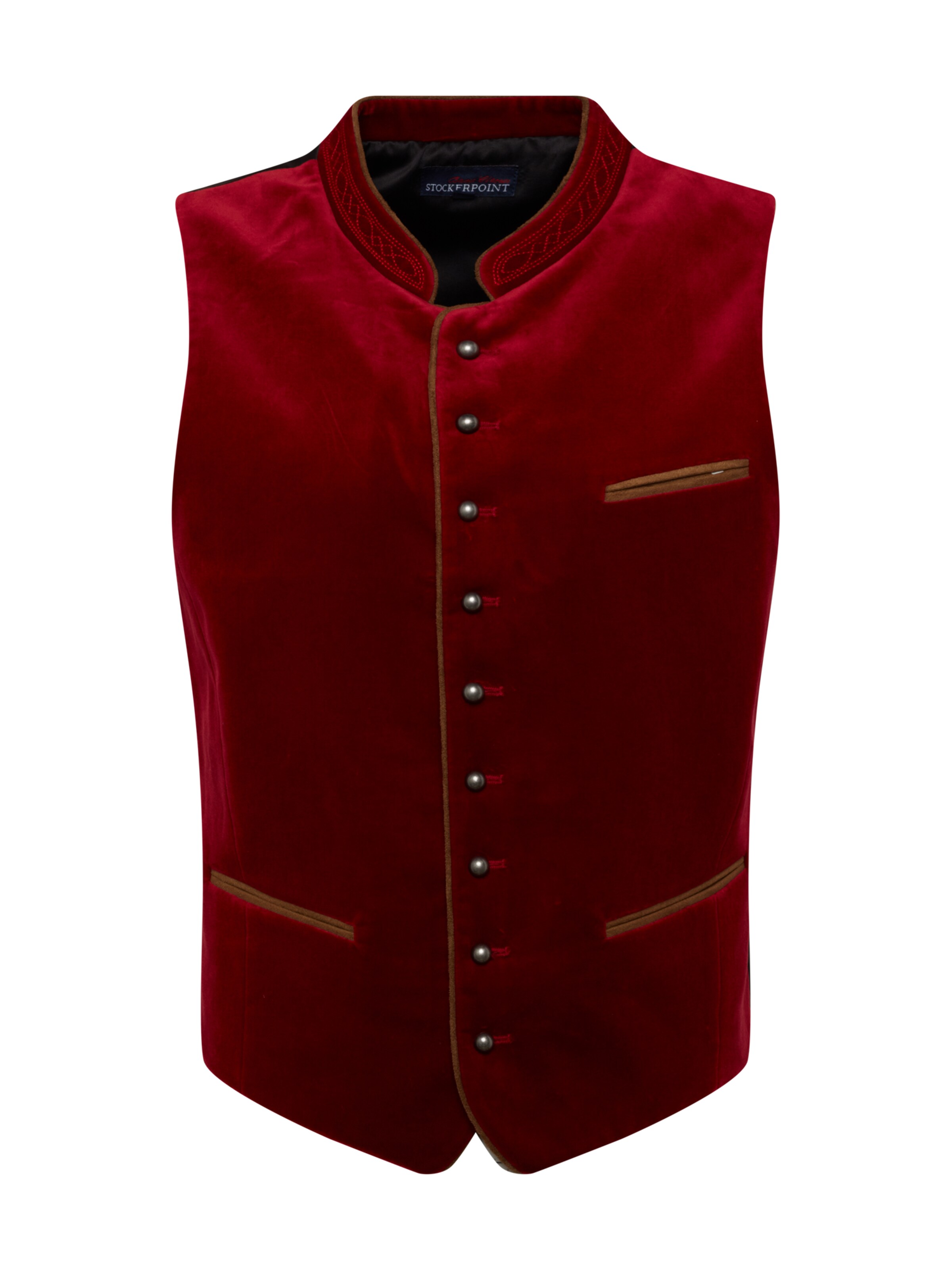 STOCKERPOINT Rahvuslik vest 'Ricardo', värv punane: eest vaates