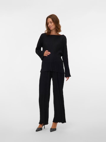 MAMALICIOUS Wide leg Broek 'MLPENELOPE' in Zwart