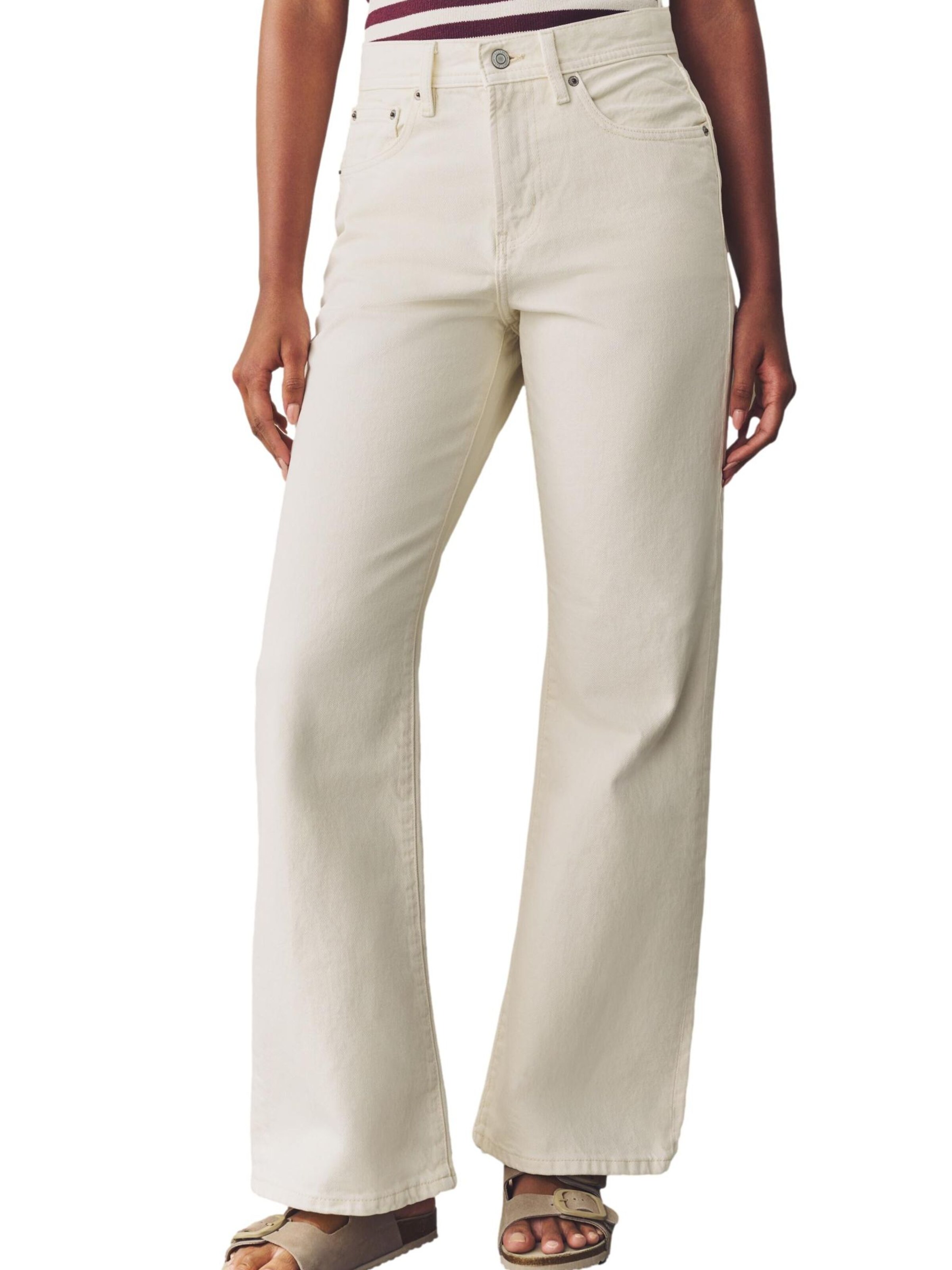 Next Wide leg Τζιν σε μπεζ: μπροστά