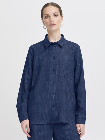Chemisier 'REMI' ICHI en bleu : devant