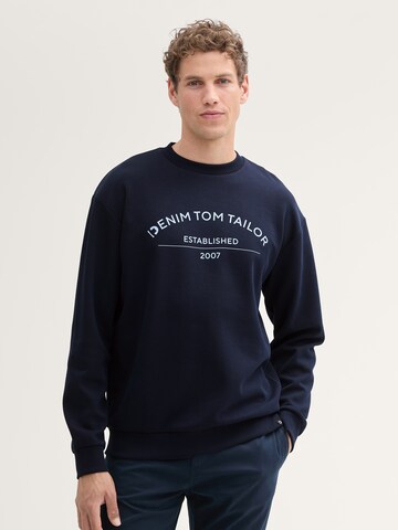 TOM TAILOR DENIM Sweatshirt in Blauw: voorkant