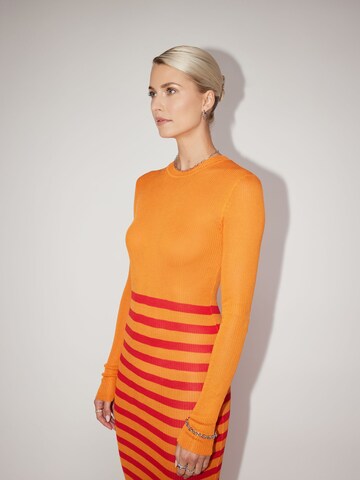 LeGer Premium Úpletové šaty 'Christina' – oranžová: boční strana