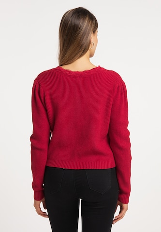 faina Knit Cardigan in Red