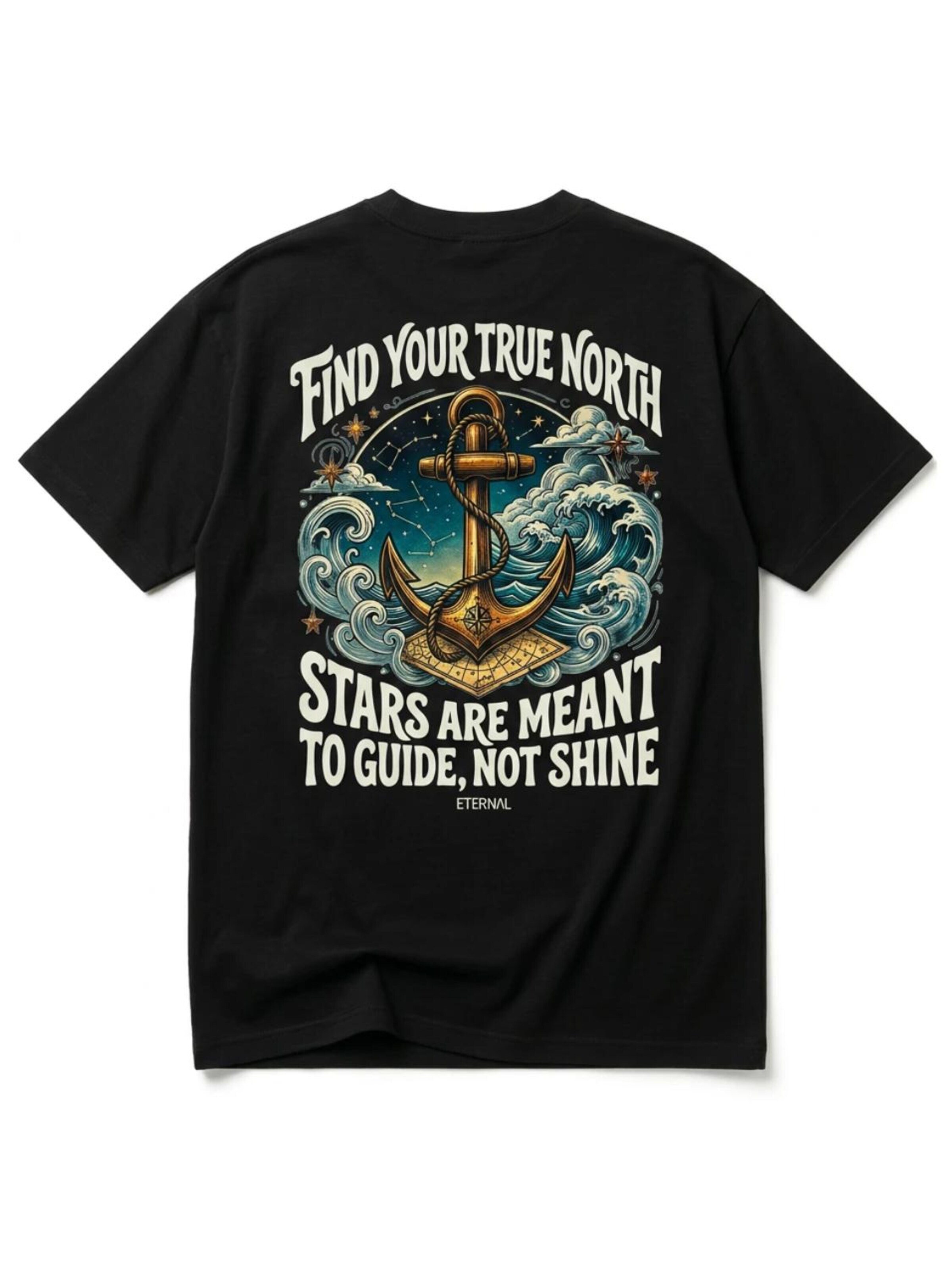 Eternal Shirt 'True North' in Zwart: voorkant