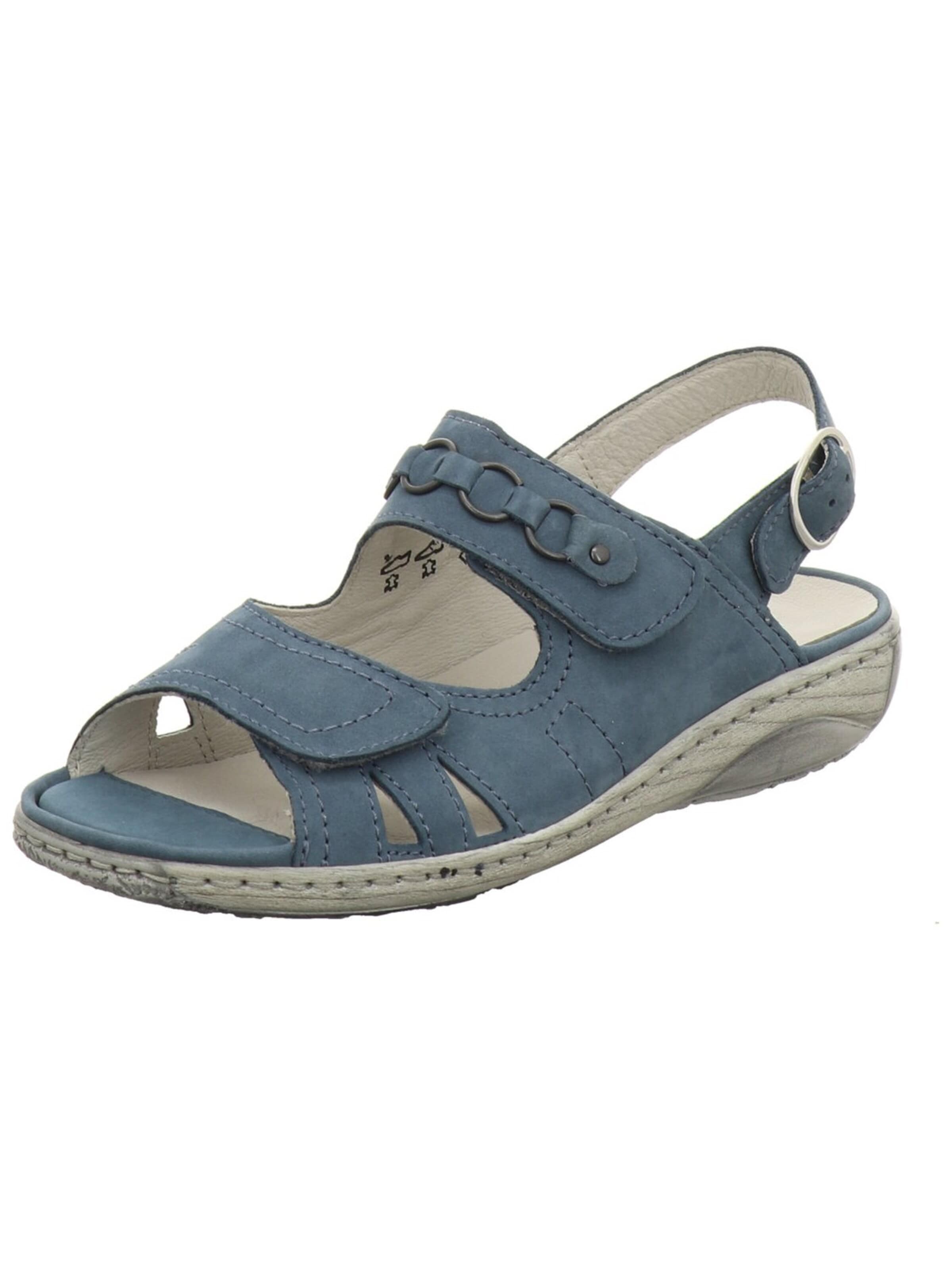 WALDLÄUFER - Sandalias 'Sandalette Damen 210004 blau G-Weite Sandale Echtleder in blau' en azul: frente