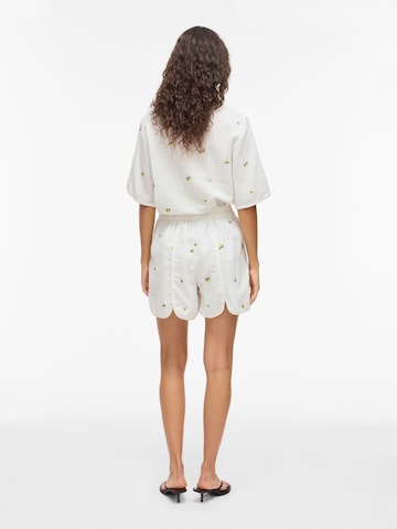 VILA - regular Pantalón 'VIBrodera' en blanco