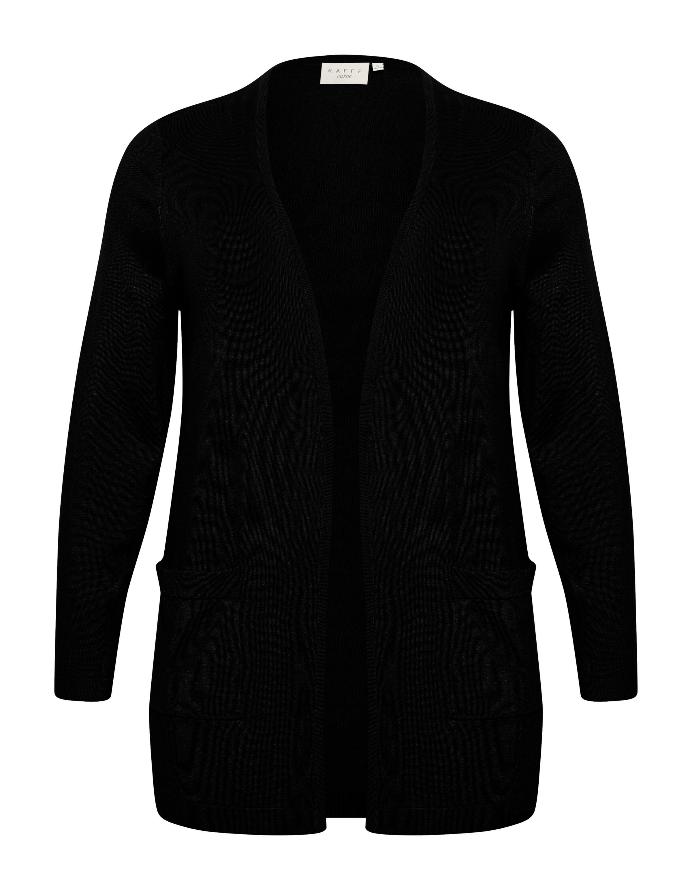 KAFFE CURVE Strickjacke in Schwarz: Vorderseite