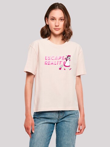 F4NT4STIC Shirt 'Alice im Wunderland Escape Reality' in Roze: voorkant