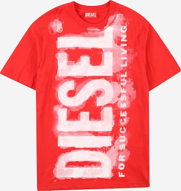 DIESEL T-shirt 'TJUSTE16' i röd: framsida