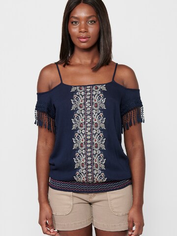 KOROSHI Blouse in Blue: front