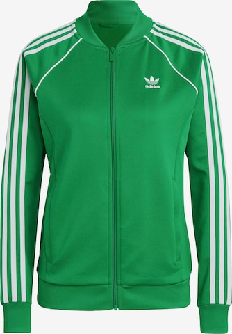 ADIDAS ORIGINALS Zip-Up Hoodie 'Adicolor Classics' in Green: front