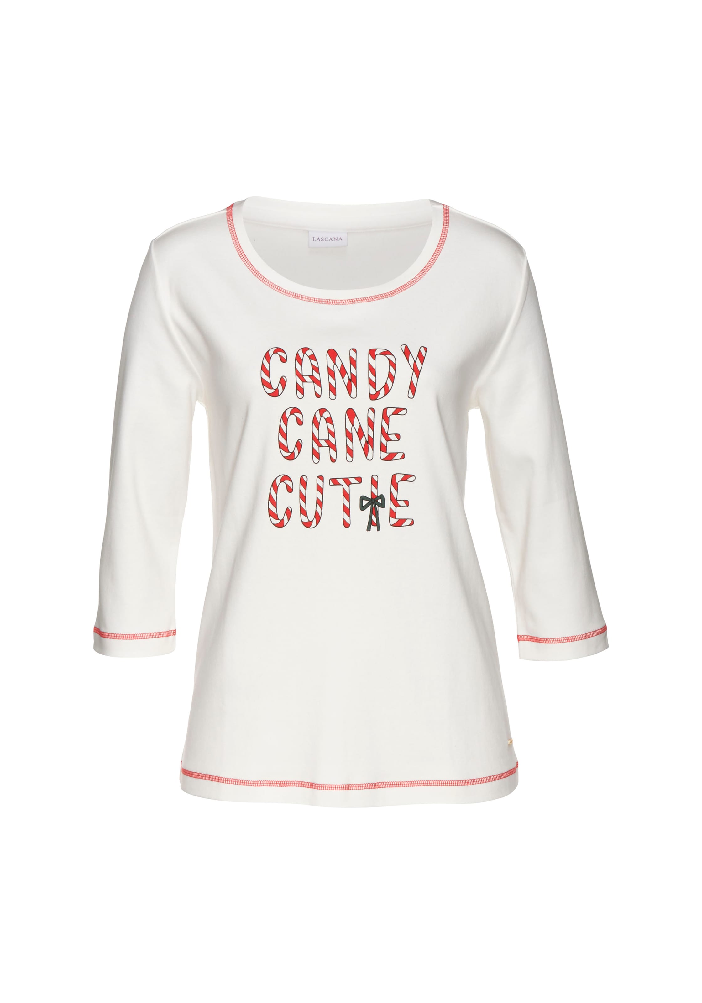 LASCANA Tričko na spaní – bílá: přední strana