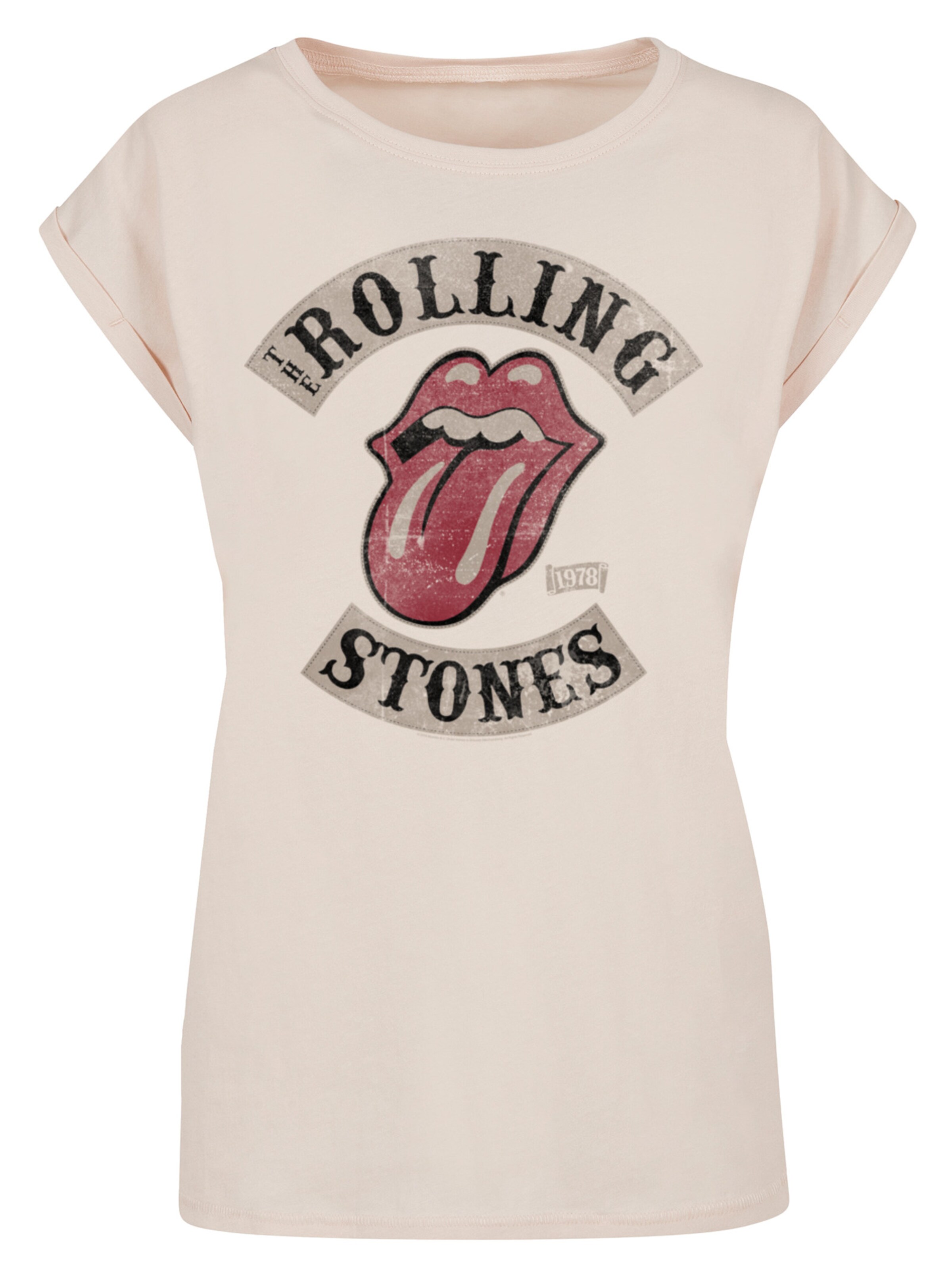 F4NT4STIC T-Shirt 'The Rolling Stones Tour '78 Blk' in Beige: Vorderseite