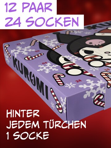 HELLO KITTY Socks 'Adventskalender mit 12 Paar' in Mixed colors