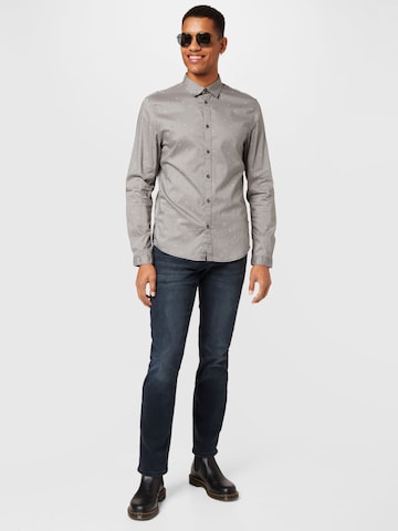 TOM TAILOR DENIM Slim fit Button Up Shirt in Grey