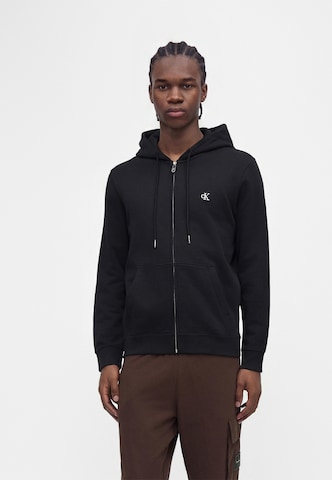 Calvin Klein Jeans Sweatjacke in Schwarz: Vorderseite