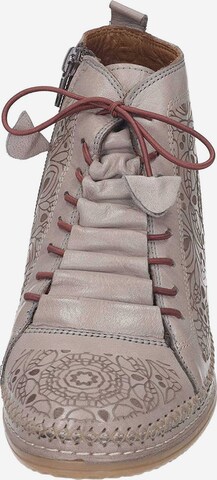 MANITU Lace-Up Ankle Boots in Beige