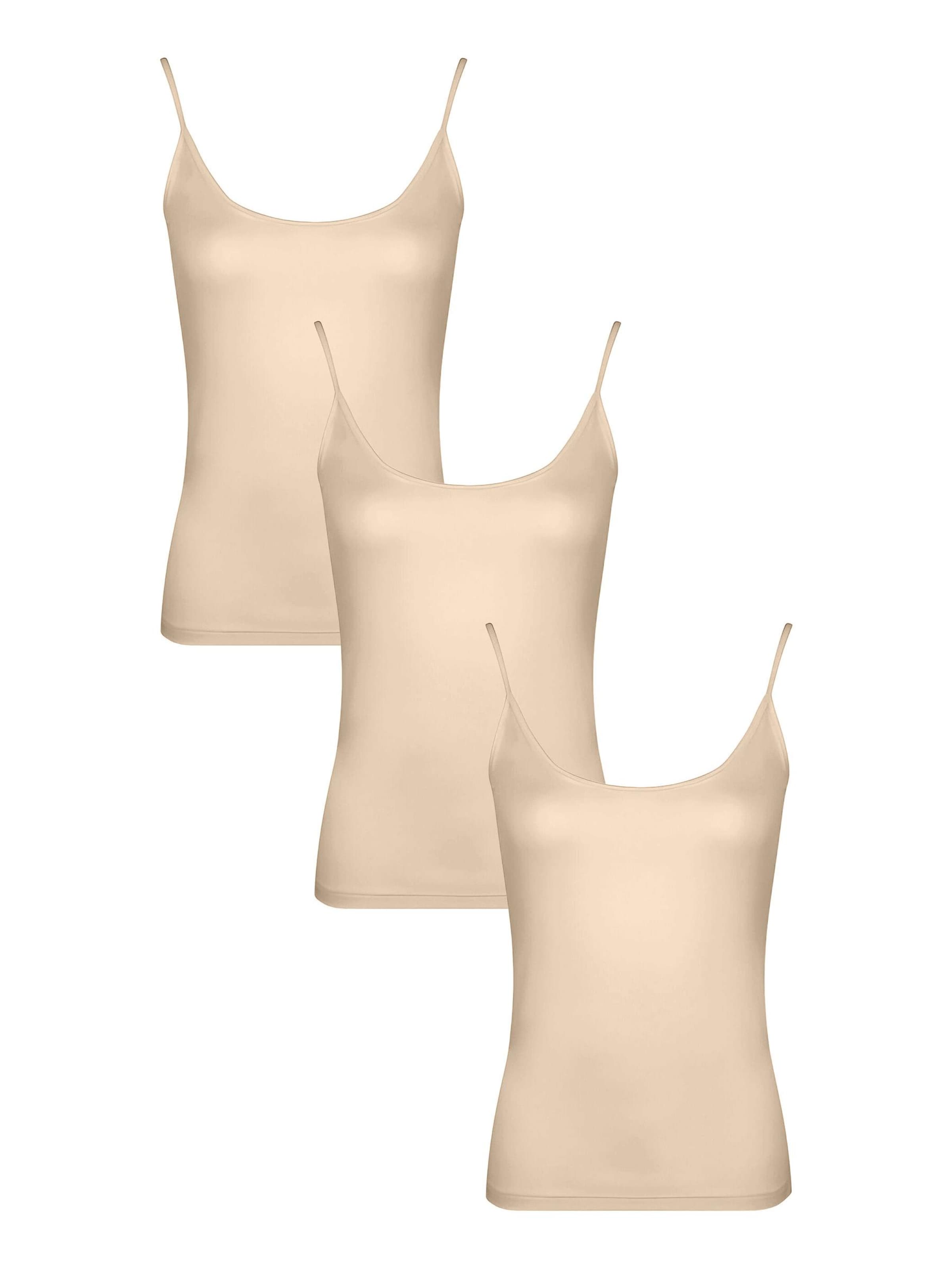 Maxte Unterhemd 'BASIC MAX Spaghetti-Tanktop 3er Pack'‌‌‌ in Beige: Vorderseite