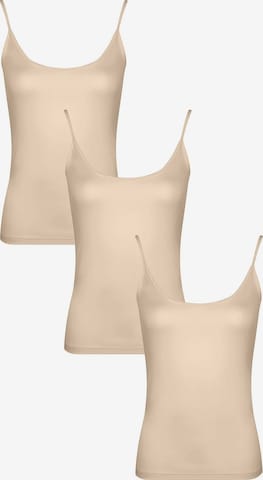 Maxte Unterhemd 'BASIC MAX Spaghetti-Tanktop 3er Pack' in Beige: Vorderseite