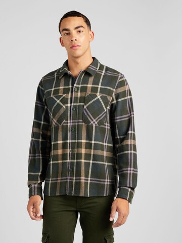 BLEND Regular fit Button Up Shirt 'Shacket' in Green: front