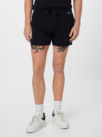 HOLLISTER Regular Trousers in Black: front