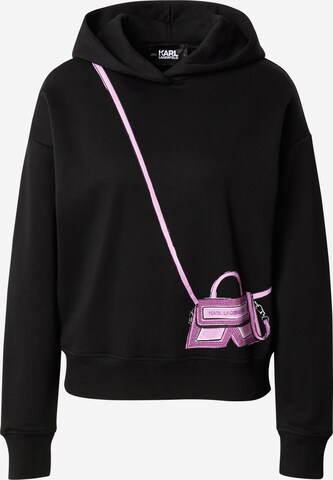 Karl Lagerfeld Sweatshirt 'ICON K' in Zwart: voorkant